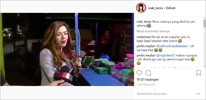 Usai Kodok, Barbie Kumalasari Bikin Netter Ngeri Jajan Daging Ular