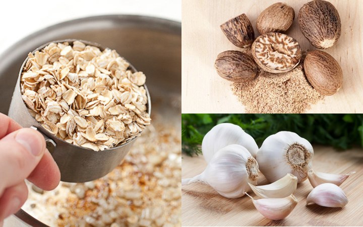 Masker Campuran Oatmeal, Pala dan Bawang Putih 