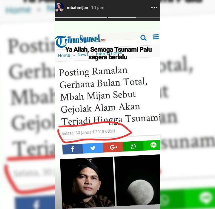 Ramalan Mbah Mijan Tsunami Palu