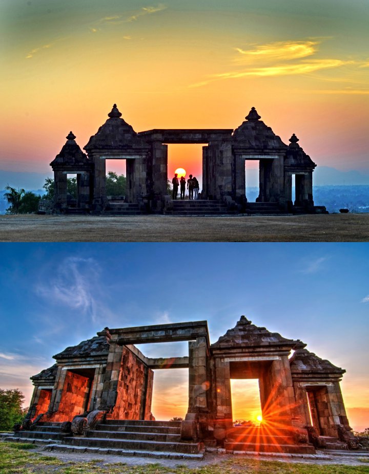 Candi Ratu Boko yang Terkenal dengan Keindahan Sunset