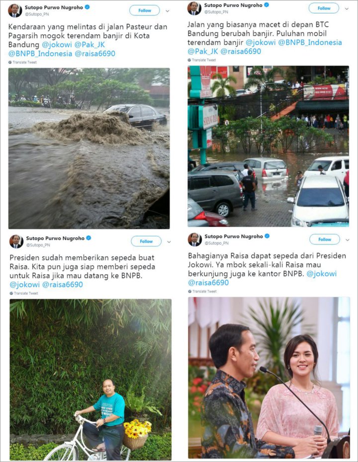Sutopo Mention Raisa