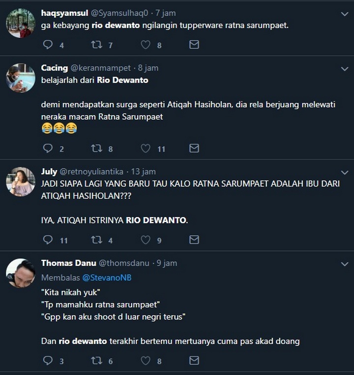 Ratna Sarumpaet Trending Twitter, Rio Dewanto Jadi Guyonan 