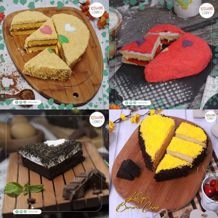 Vallens Cake dengan Bentuk Hati yang Menarik
