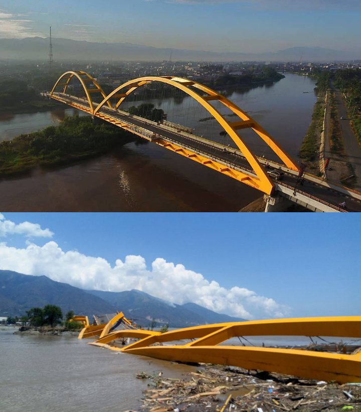 Jembatan Ponulele yang Megah Kini Roboh Akibat Gempa-Tsunami