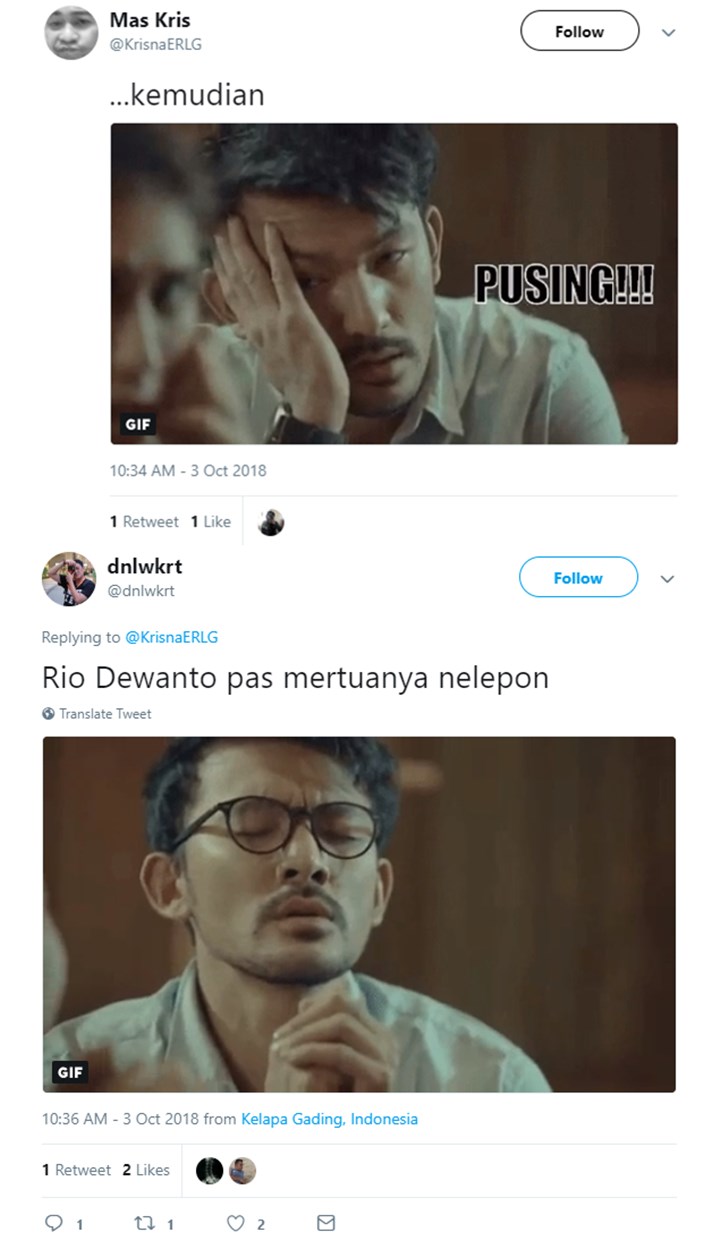 Viral Meme Rio Dewanto Pusing Ditanya Kabar Hoax Ratna Sarumpaet