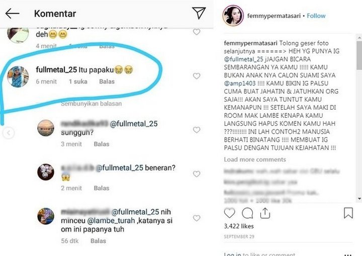 Femmy Permatasari Ngamuk ke Akun Bodong