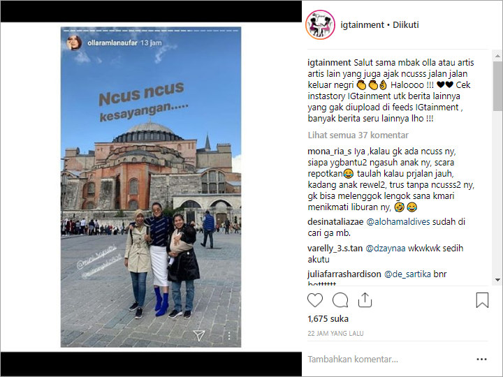 Olla Ramlan Ajak Pengasuh Anak Liburan ke Luar Negeri, Netter Malah Komentar Begini