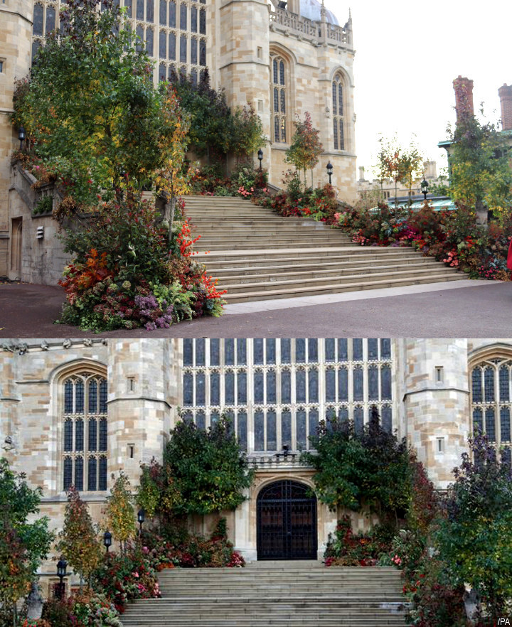Rangkaian Bunga di Pintu Masuk Kastil Windsor