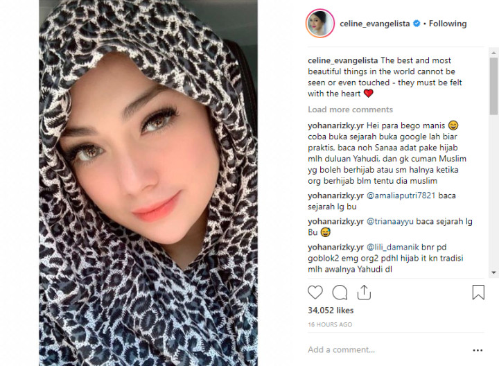 Celine Evangelista Pakai Kerudung
