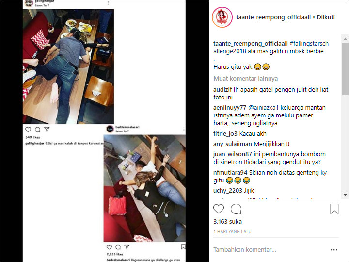 Dianggap Terlalu Intim, \'Falling Stars Challenge\' Galih Ginanjar-Barbie Kumalasari Tuai Cibiran