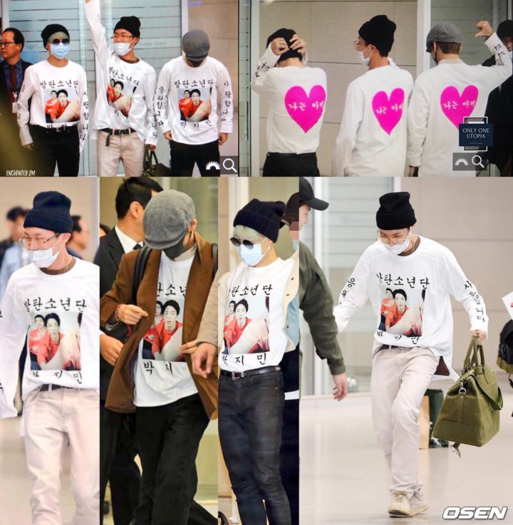 Member BTS Kenakan Kaus di Bandara