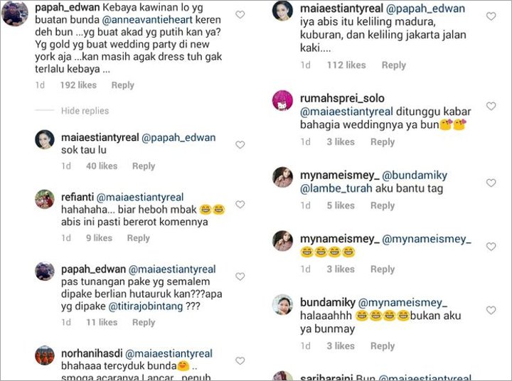 Komentar Maia dan Rekannya Soal Pernikahan