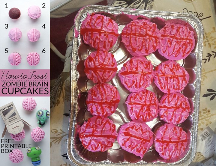 Cupcakes Seram Bak Otak Zombie