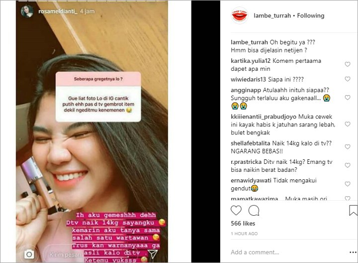 Keponakan Dewi Persik Dihujat Gembrot dan Dekil Usai Tampil di TV, Edit Foto Instagram Kebangetan?
