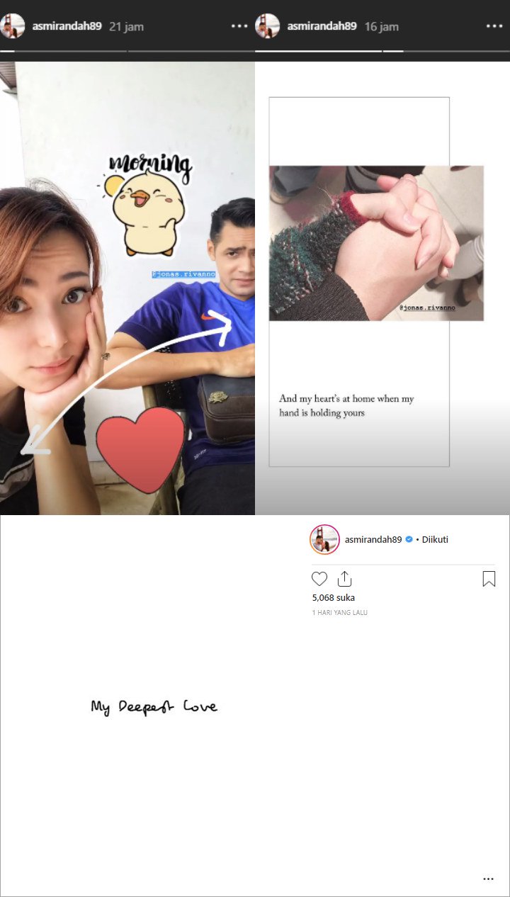 Suami Asmirandah Tulis Kalimat Menyentuh