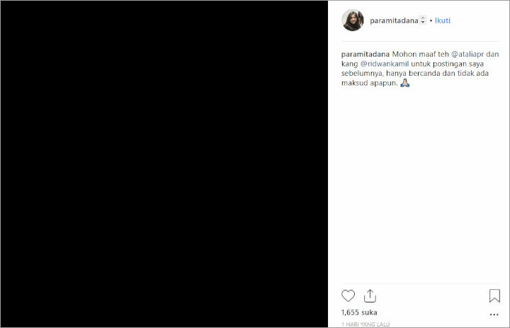 wanita cantik mengaku siap jadi istri kedua Ridwan Kamil minta maaf