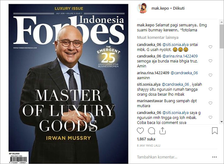 Pernah Mejeng di Majalah Forbes Indonesia, Netter Bahas Karisma Suami Baru Maia Estianty