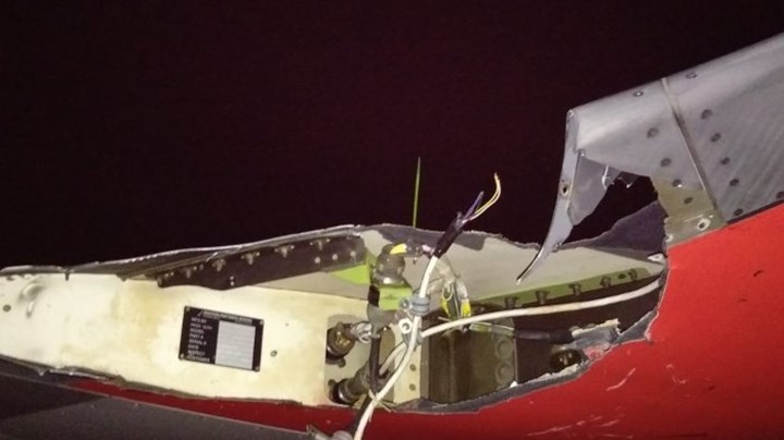 Kondisi Sayap Lion Air yang Robek Akibat Menabrak Tiang