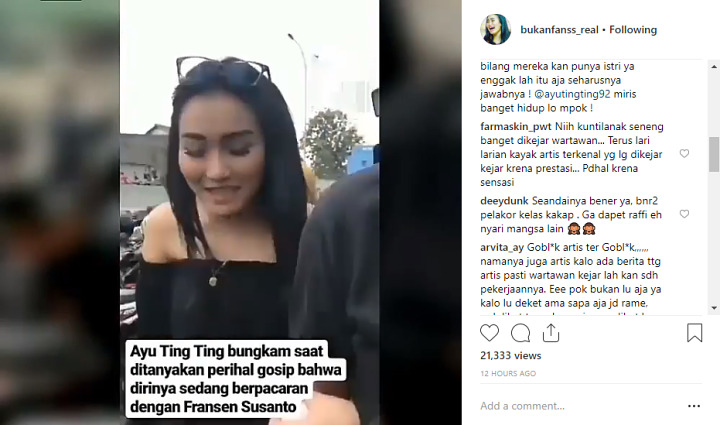 Ekspresi Ayu Ting Ting