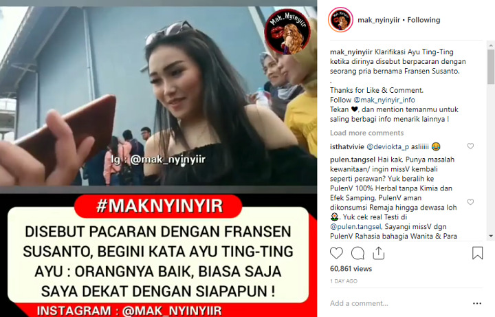 Jawaban Kasar Ayu Ting Ting Tuai Cibiran