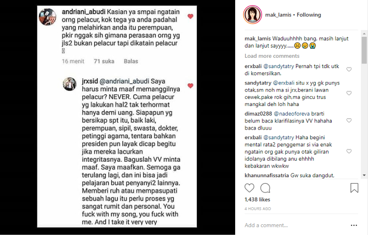 Jerinx SID Ejek Via Vallen Pelacur