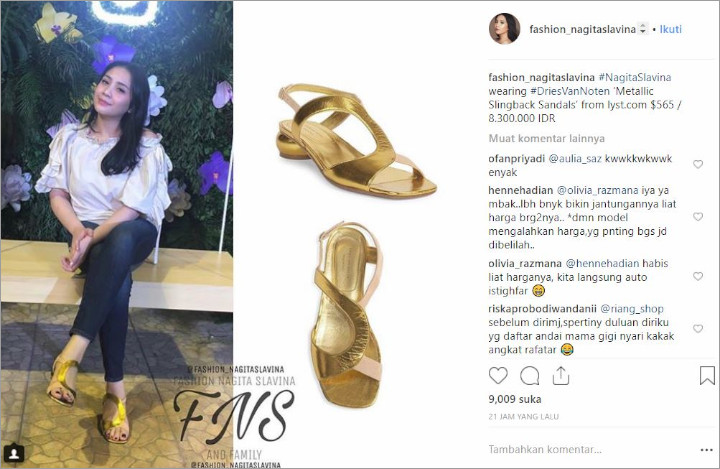 Harga Sepatu Nagita Slavina