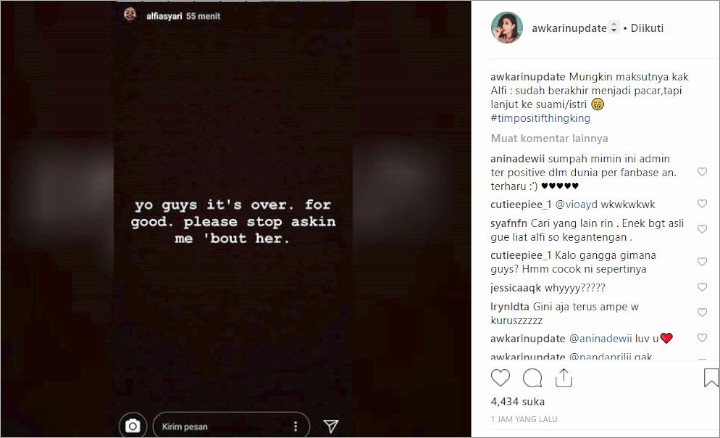 Instagram Story Kekasih Awkarin