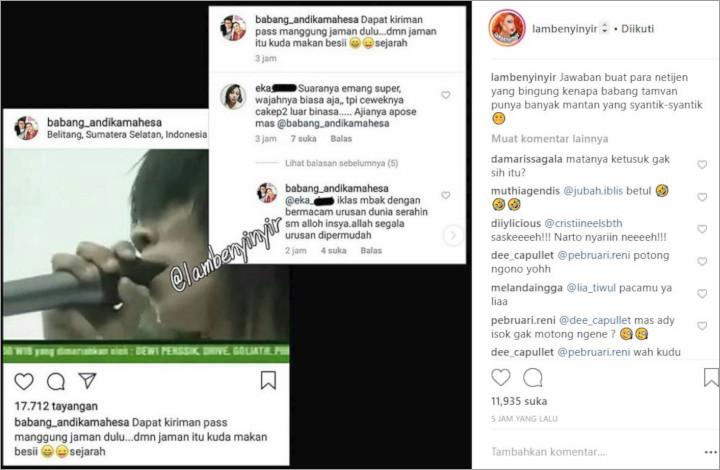 Komentar Andika Eks Kangen Band