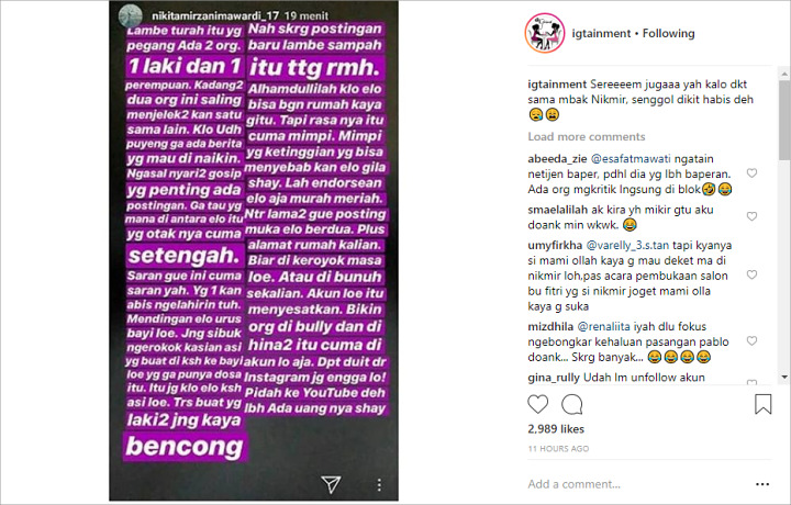 Disindir Akun Gosip Lambe Turah, Nikita Mirzani Bongkar Fakta Mengejutkan Profil si Admin