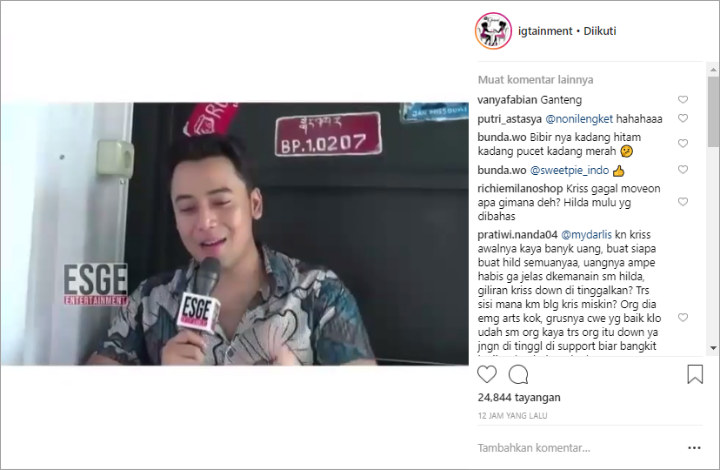 Kriss Hatta Kenang Kesederhanaan Hilda Vitria, Netter Malah Bilang Begini