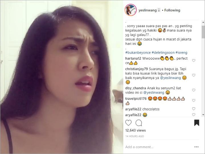 Yeslin Wang Nyanyi