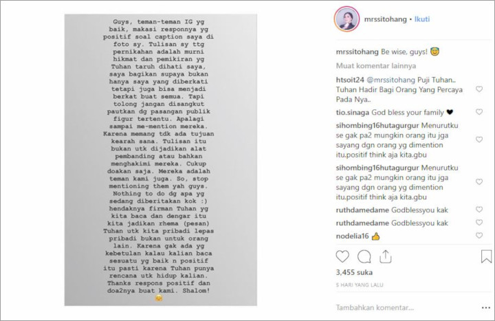 Klarifikasi Istri Choky Sitohang