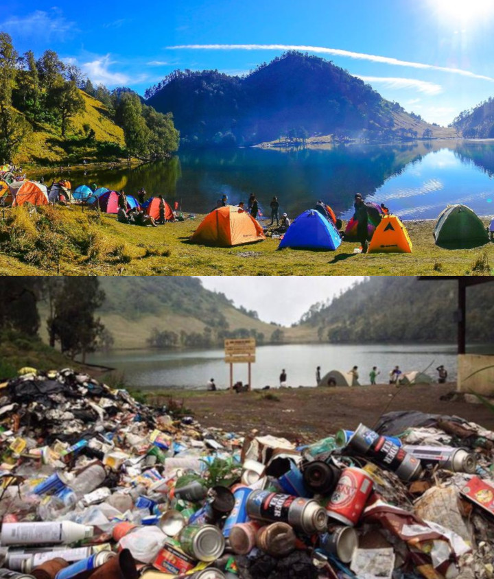 Wisatawan dan Sampah Padati Ranu Kumbolo Usai Film '5 cm'