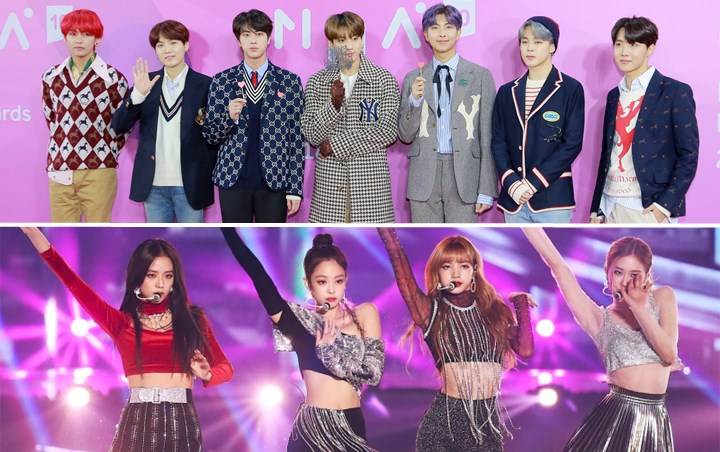 BTS Asyik Fanboying Black Pink di MMA 2018, V Paling Semangat