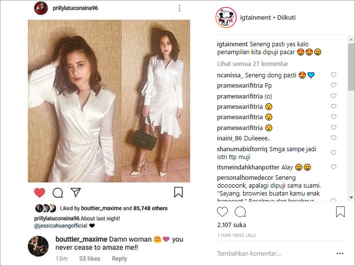 Rajin Puji Penampilan Prilly Latuconsina, Sifat Romantis Maxime Bouttier Jadi Sorotan