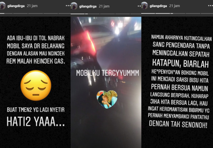 Mobil Penyok, Alasan Sang Penabrak Bikin Gilang Dirga Pasrah