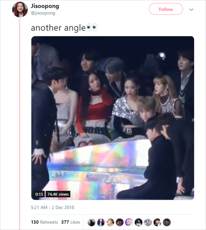Jimin BTS Berbisik pada Jisoo Black Pink