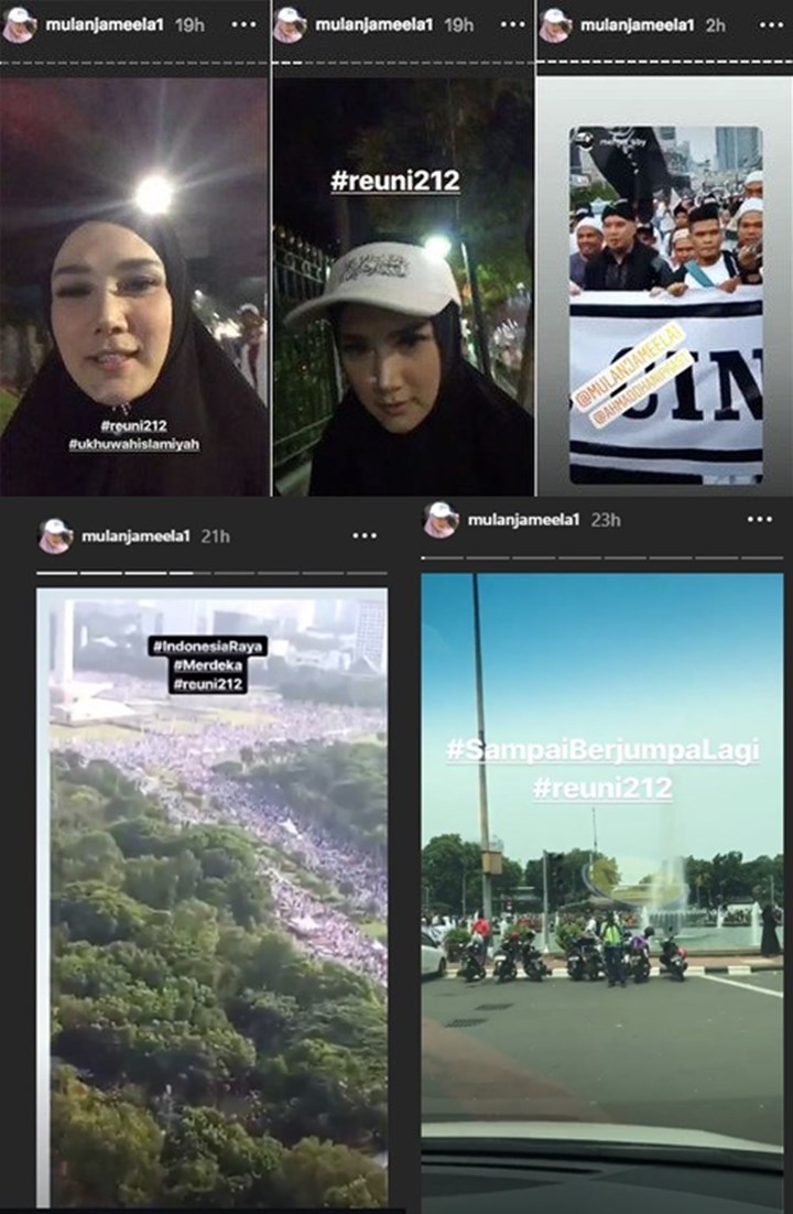 Mulan Jameela dan Ahmad Dhani di Reuni 212
