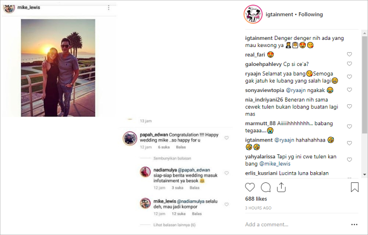 Dibocorkan oleh Sahabat, Mike Lewis dan Janisa Pradja Sudah Menikah?