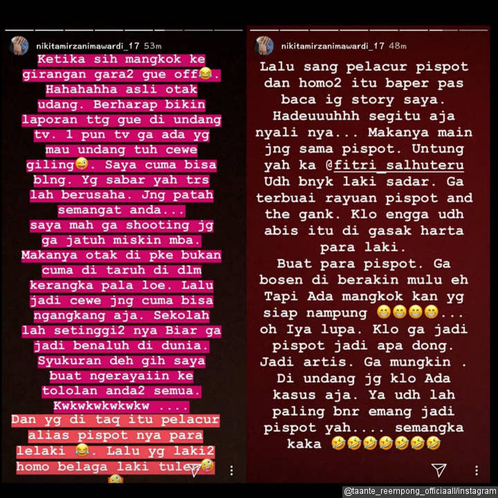 Nikita Mirzani Sindir Puput Carolina