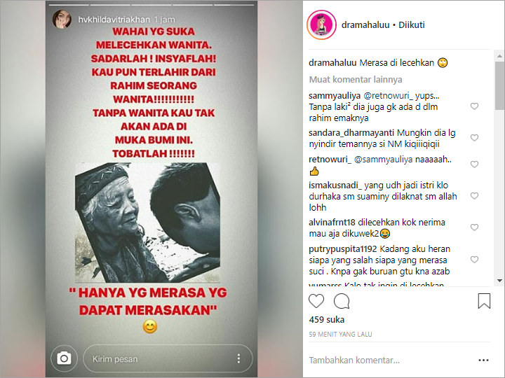 Tulisan Hilda Soal Melecehkan Wanita
