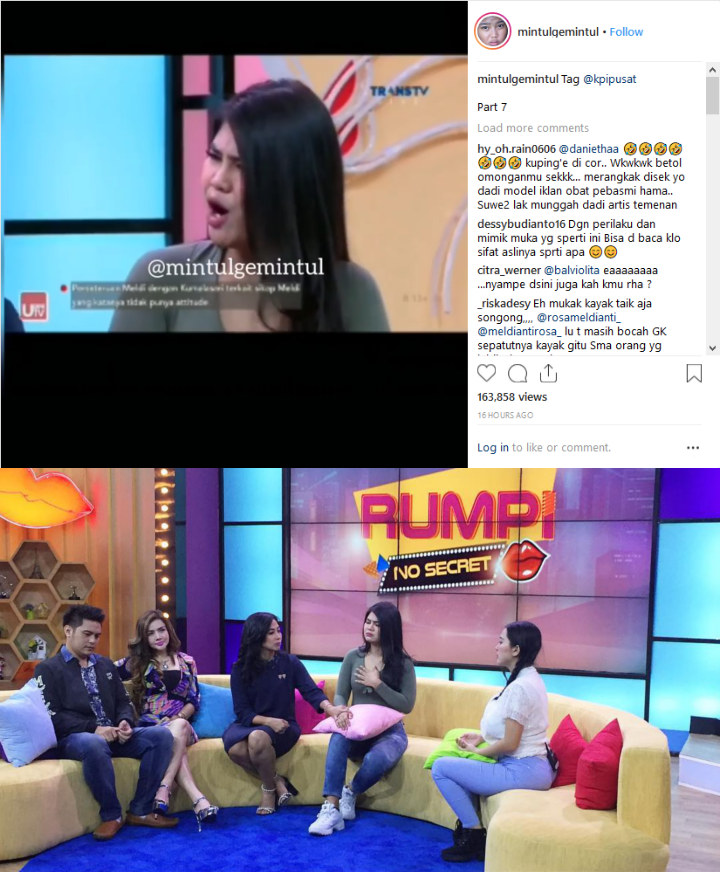 Dewi Persik Ngakak Meldi Ribut di TV