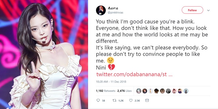 Jennie Black Pink Curhat Soal Haters
