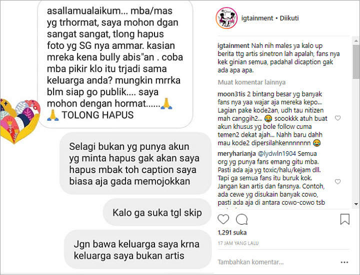 Tak Terima Ammar Zoni Dicibir Soal Isu Pacari Irish Bella, Fans Balik \'Serang\' Akun Gosip