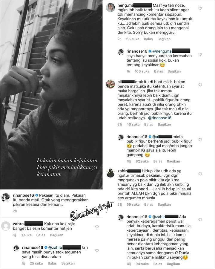 Rina Nose Soal Pakaian