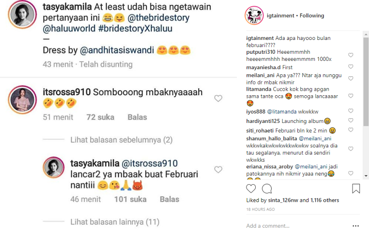 Tasya Bocorkan Pernikahan Rossa