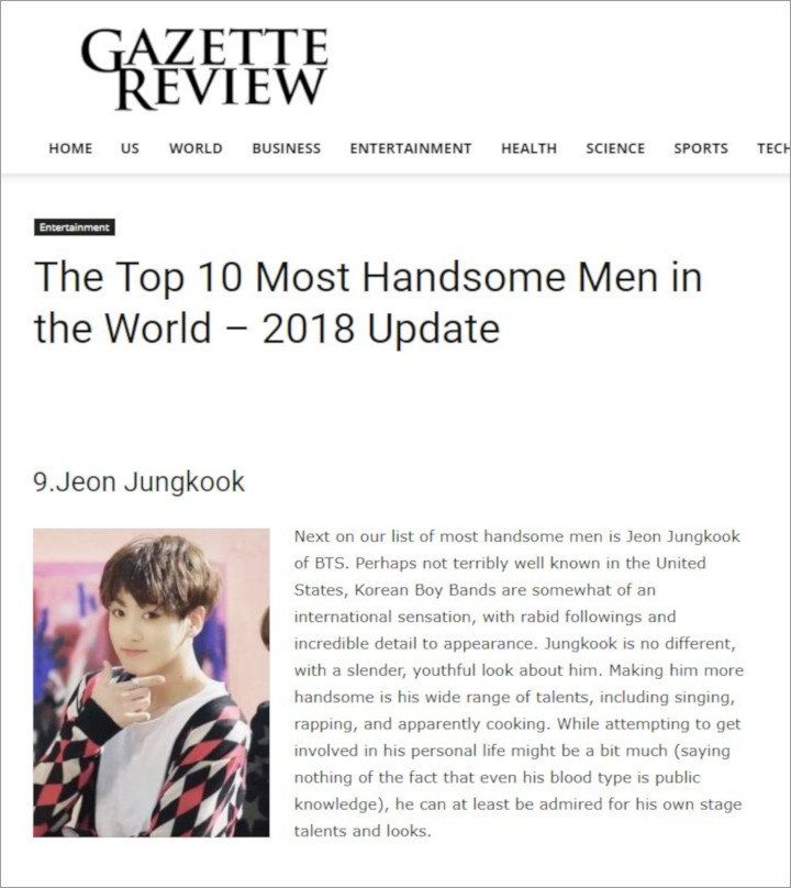 Jungkook BTS Masuk Daftar 10 Pria Tertampan Sedunia Bareng Chris Evans dkk