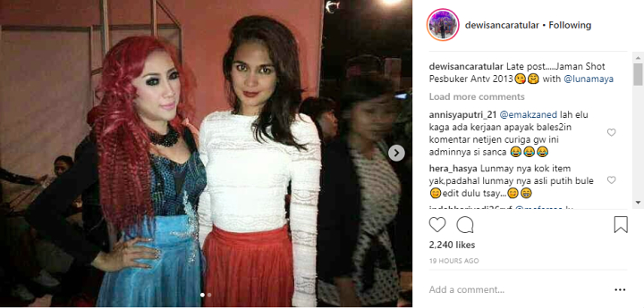 Dewi Sanca Pamer Foto Lawas Bareng Luna Maya, Julidnya Netter Beri Komentar Begini