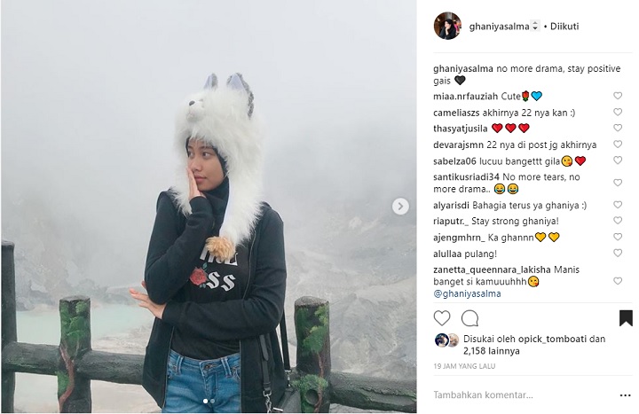 Unggahan Ghaniya di Instagram 1