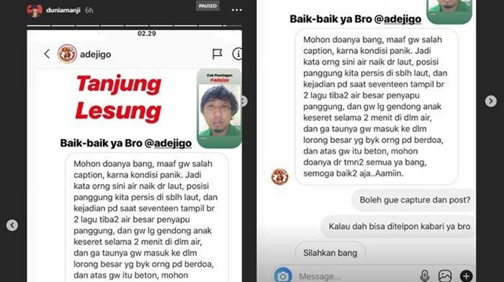 Ade Jigo Tsunami Selat Sunda